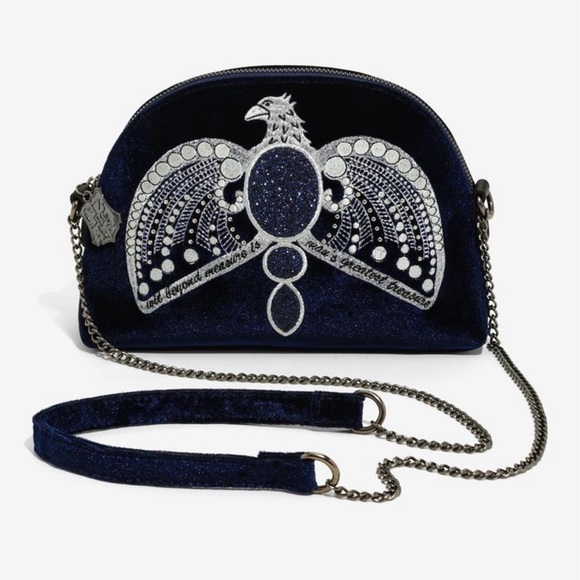 Danielle Nicole Harry Potter Ravenclaw Blue Velvet Diadem Bag - Picture 1 of 8